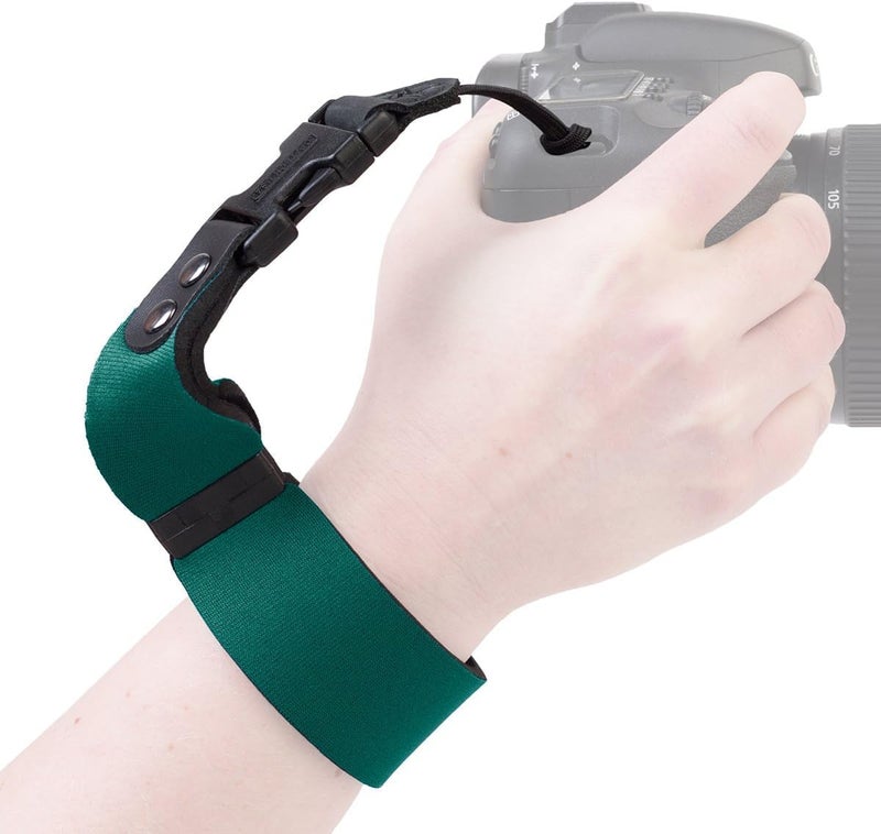 OP/TECH USA SLR Camera Wrist Strap â€“ Neoprene Quick Release Strap for DSLR, Mirrorless & Film Cameras â€“ Thin Vintage-Style Camera Holder Accessory - (Forest Green) - Made in USA - Image 1